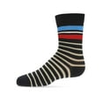 thumbnail image 1 of MeMoi Boys Striped Cotton-Rich Fine-Gauge Crew Sock - Boys - Male, 9-11, Navy, 1 of 8