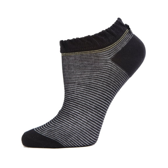 MeMoi Striped Semi-sheer Women's Low Cut No Show Socks - Womens - Female, One Size, Black