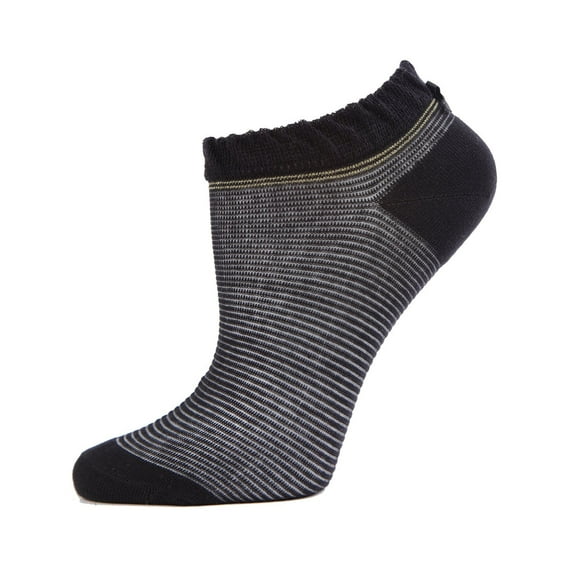 MeMoi Striped Semi-sheer Women's Low Cut No Show Socks - Womens - Female, One Size, Black