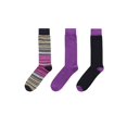 thumbnail image 1 of MeMoi Striptrast Crew 3 Pair Pack 10-13 / Black/Grape, 1 of 4
