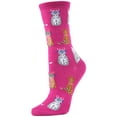 thumbnail image 1 of MeMoi Studious Cats Bamboo Blend Crew Socks - Womens - Female, One Size, Black, 1 of 2