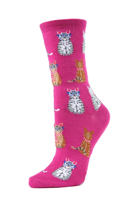 Studious Cats Bamboo Blend Crew Socks - Womens - Female, One Size, Black