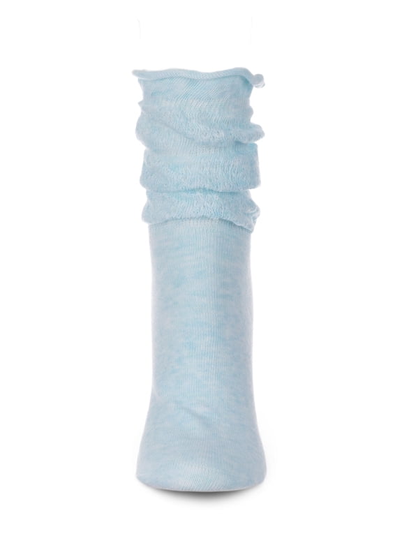 Subtle Slouch Cotton Blend Roll Cuff Ankle Socks - Womens - Female, One Size, Tempest