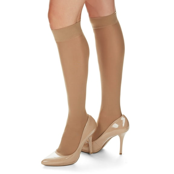 MeMoi Women's Support Mate 60 Denier Knee Highs - Womens - Female, One Size, Honey
