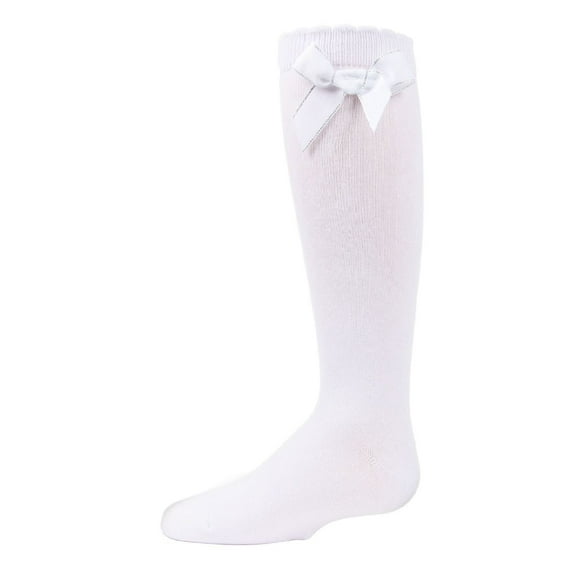 MeMoi Sweet Bow Cotton Blend Knee High Socks - Girls - Female, 2, White
