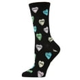 thumbnail image 1 of MeMoi Sweet Candy Bamboo Crew | Valentines Day Socks by MeMoi One Size / Black, 1 of 7