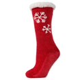 thumbnail image 1 of MeMoi Sweet Snowflake Plush Lined Slipper Sock | Socks By MeMoi One Size 9-11 / Red, 1 of 2