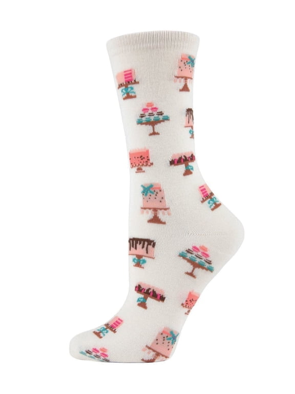 Sweet Treats Cake Bamboo Blend Crew Novelty Socks - Mens - Male