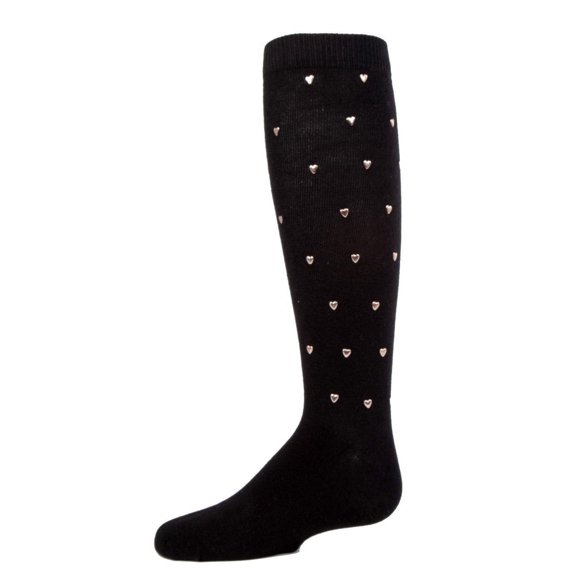 MeMoi Sweetheart Studded Knee-High Socks - Girls - Female, 10, Black