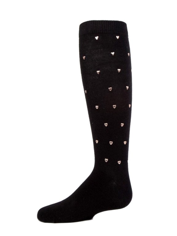 Sweetheart Studded Knee-High Socks - Girls - Female, 12, Black