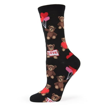 MeMoi Teddy Bear Love Bamboo Blend Crew Socks - Womens - Female