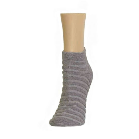 MeMoi Textured Striped Cotton Blend Anklet Socks - Womens - Female, One Size, Dahlia Mauve