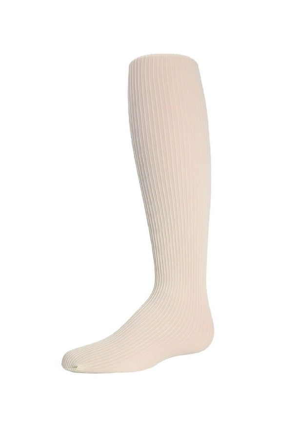 Textured Toes Ribbed Tights - Girls - Female, 10-12, Ivory