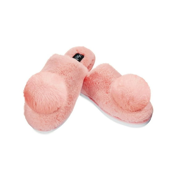MeMoi The Gloria Plush Pom-Pom Slippers - Womens - Female