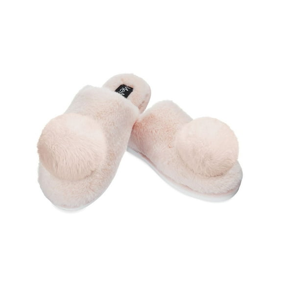 MeMoi The Gloria Plush Pom-Pom Slippers - Womens - Female