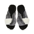 thumbnail image 1 of MeMoi The Rita Plush Open-Toe Slippers - Womens - Female (Medium, Black), 1 of 7