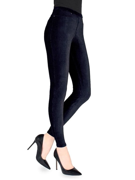 Thin-Rib Slim-Cut Stretch Corduroy Leggings - Womens - Female, L-XL, Navy