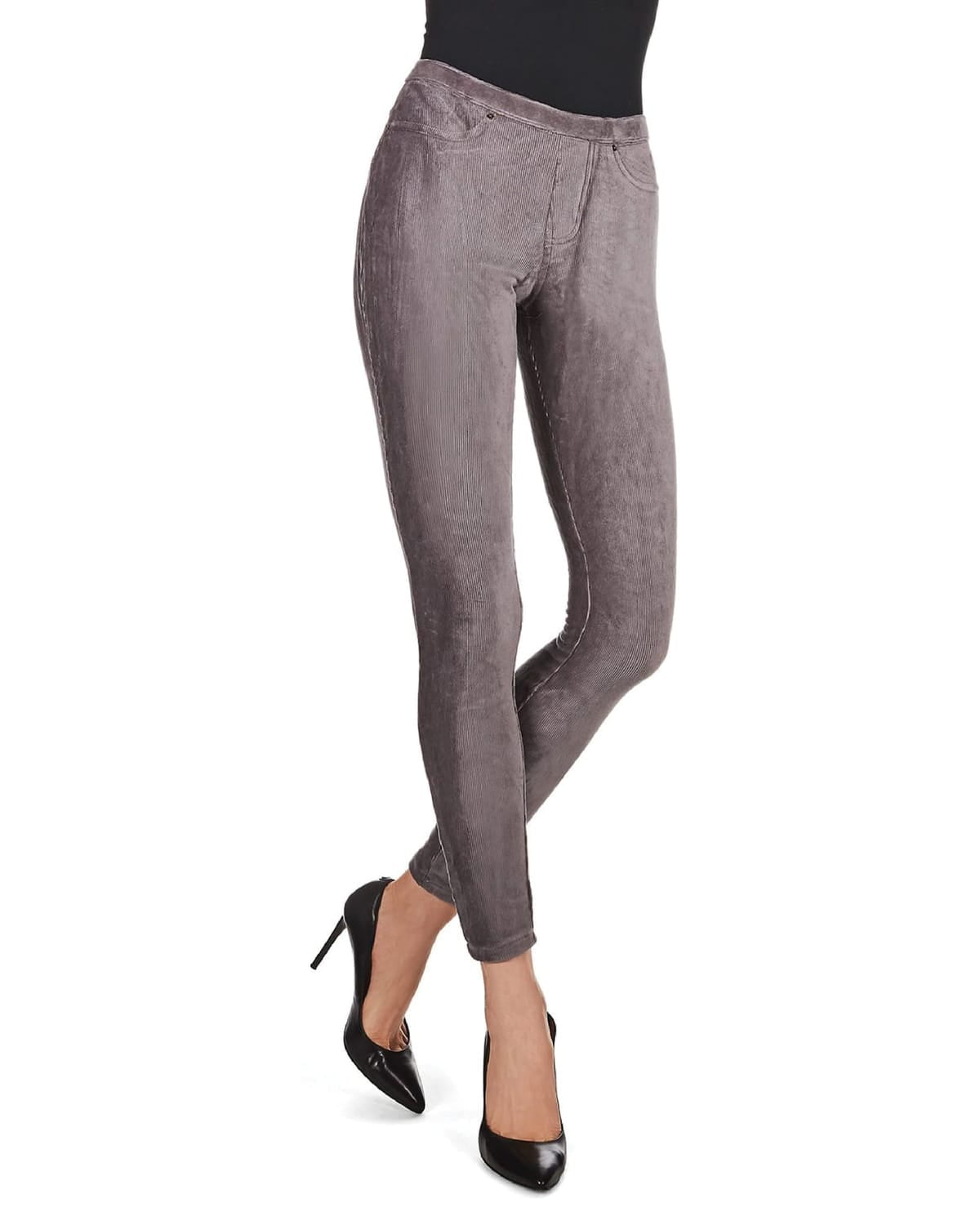 MeMoi Thin-Rib Slim-Cut Stretch Corduroy Leggings Womens