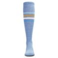 thumbnail image 1 of MeMoi Thin Ribbed Athletic Stripe Cotton Blend Knee High Socks - Girls - Female, 10, White-Gray-Black, 1 of 10