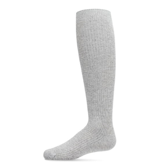 MeMoi Thin Ribbed Cotton Blend Knee High Sock - Girls - Female, 14, Light Gray