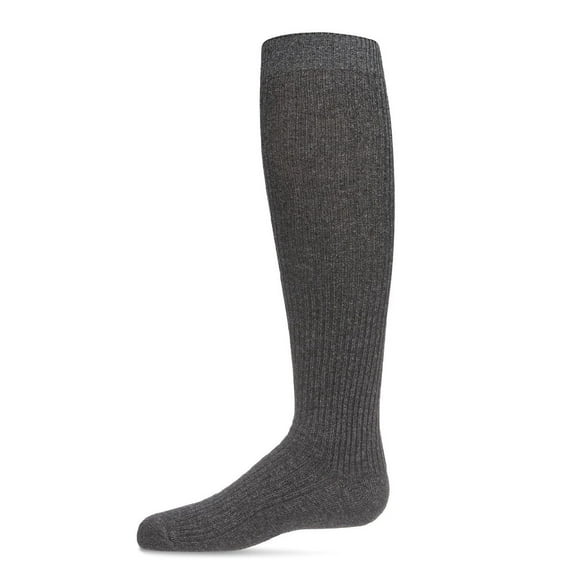 MeMoi Thin Ribbed Cotton Blend Knee High Sock - Girls - Female, 14, Charcoal