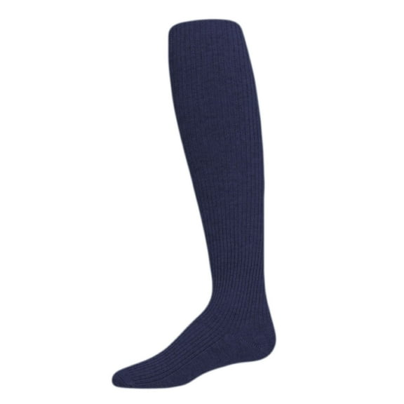 MeMoi  Thin Ribbed Cotton Tights - Girls - Female, 2, Navy