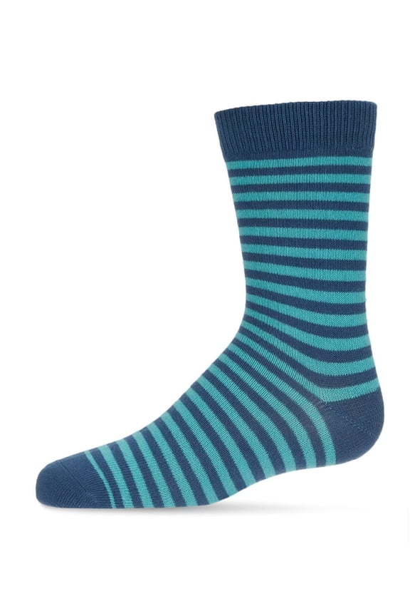 Thin Stripe Cotton Blend Crew Sock - Boys - Male, 9 11, Blue
