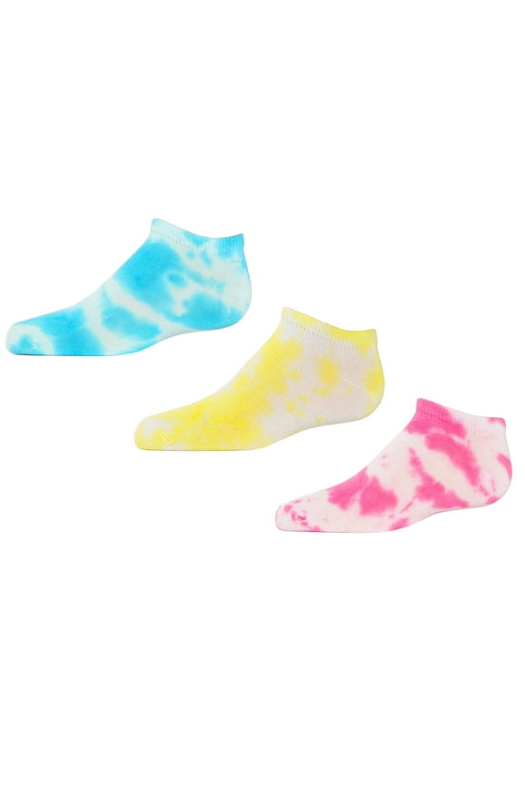 Tie-Dye Low-Cut Cotton Blend Socks - Girls - Female, 4-6, Assorted