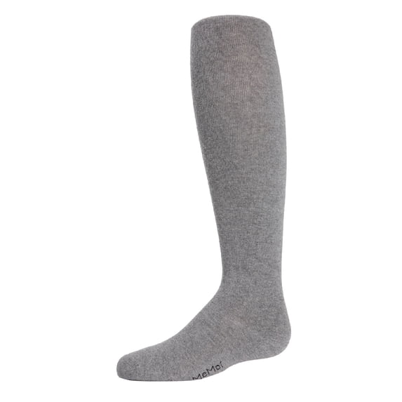MeMoi Girls Ultra-Soft Opaque Pima Cotton-Rich Mini-Ribbed Sweater Tights - Girls - Female, 2, Medium Gray