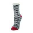 thumbnail image 1 of MeMoi Trellis Fuzzy Lined Non-Skid Crew Socks - Womens - Female, One Size, Peacoat, 1 of 2