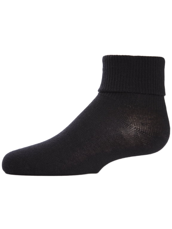 Ribbed Triple-Roll-Cuff Cotton-Rich Ankle Sock - Girls - Female, 2, Dark Olive