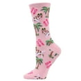 thumbnail image 1 of MeMoi Tropical Spaniel Bamboo Blend Crew Socks - Womens - Female, One Size, Black, 1 of 2