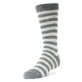 thumbnail image 1 of MeMoi Two Color Striped Cotton Blend Dress Socks - Boys - Male, 8-9, Charcoal, 1 of 7