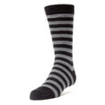 thumbnail image 1 of MeMoi Two Color Striped Cotton Blend Dress Socks - Boys - Male, 6-7, Black, 1 of 7
