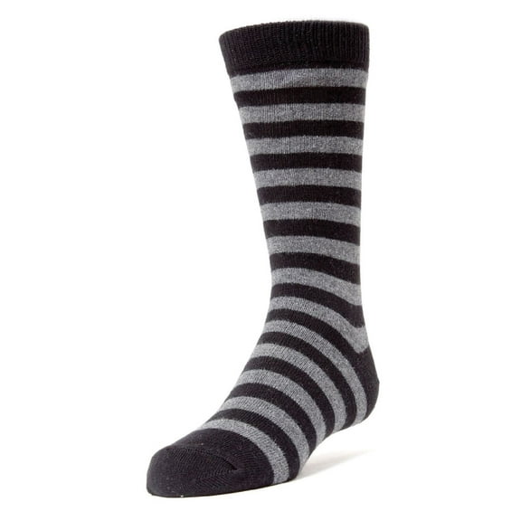 MeMoi Two Color Striped Cotton Blend Dress Socks - Boys - Male, 6-7, Black