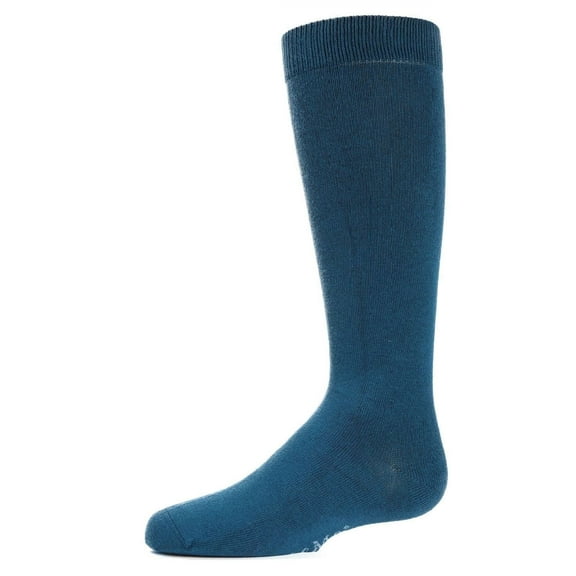 MeMoi Ribbed Classic Cotton-Rich Solid-Color Knee High Sock - Girls - Female, 10, Ink Blue