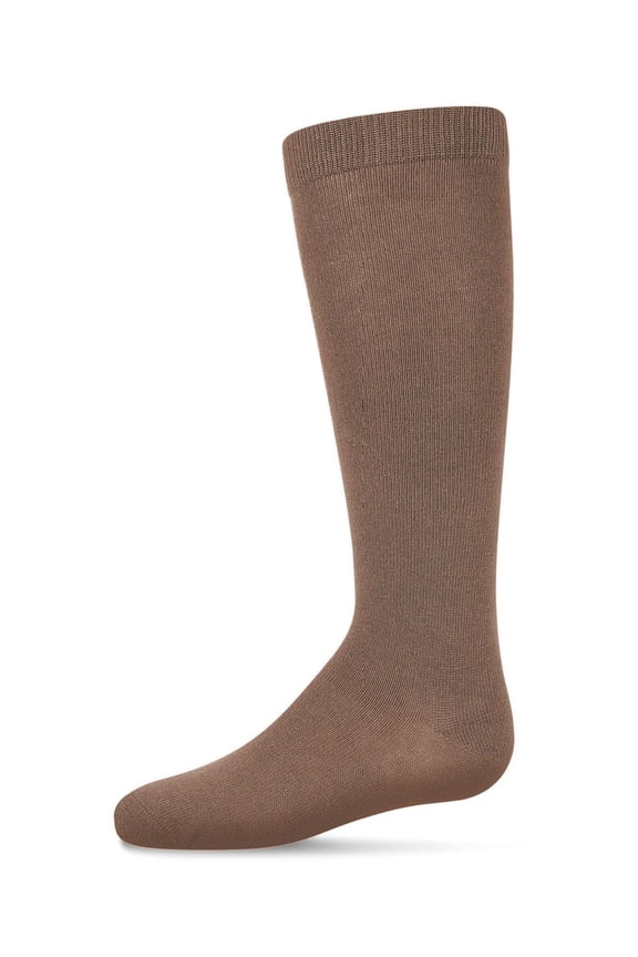 Ribbed Classic Cotton-Rich Solid-Color Knee High Sock - Girls - Female, 12, Toasted Almond