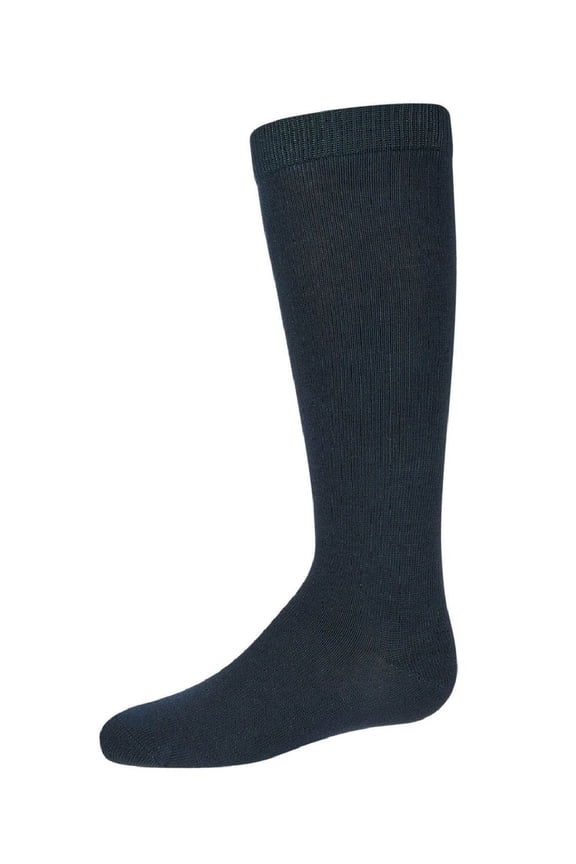 Ribbed Classic Cotton-Rich Solid-Color Knee High Sock - Girls - Female, 14, Dark Hunter