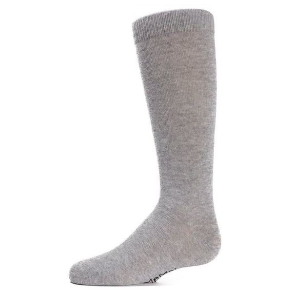 MeMoi Ribbed Classic Cotton-Rich Solid-Color Knee High Sock - Girls - Female, 14, Light Gray