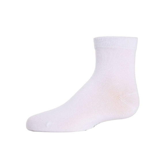 MeMoi Unisex Basics Kids Cotton Blend Ankle Socks - Girls - Female, 8, White