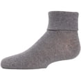 thumbnail image 1 of MeMoi Ribbed Triple-Roll-Cuff Cotton-Rich Ankle Sock - Girls - Female, 0, Light Gray, 1 of 11