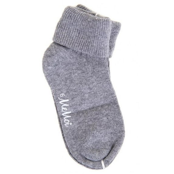 MeMoi Unisex-Child Basic Triple Roll Anklet Socks Lt Grey 12