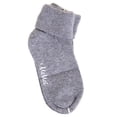 thumbnail image 1 of MeMoi Ribbed Triple-Roll-Cuff Cotton-Rich Ankle Sock - Girls - Female, 8, Light Gray, 1 of 11