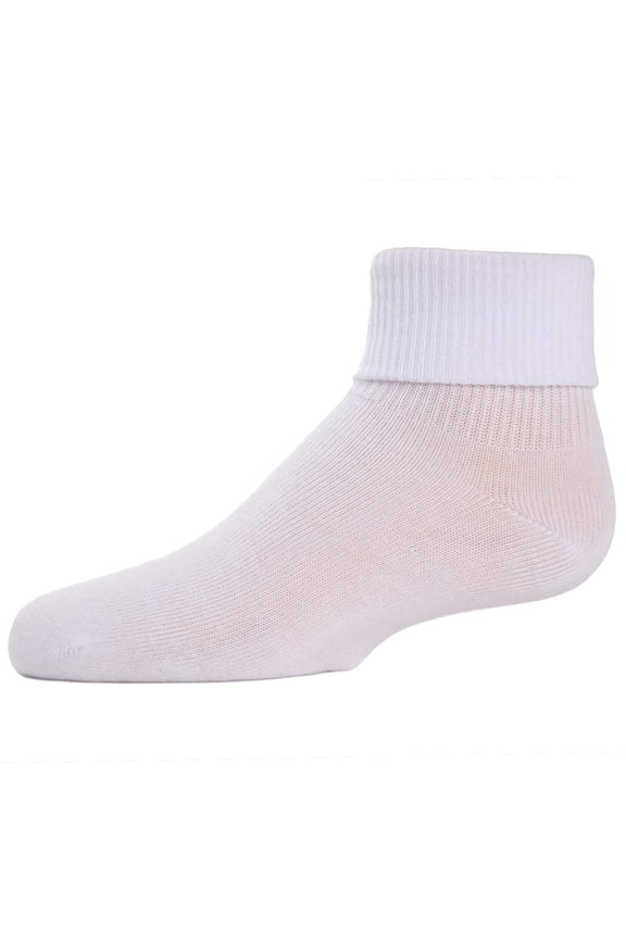 Ribbed Triple-Roll-Cuff Cotton-Rich Ankle Sock - Girls - Female, 0, White