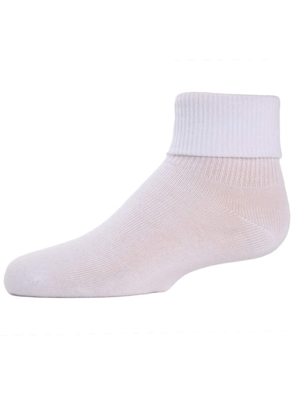Ribbed Triple-Roll-Cuff Cotton-Rich Ankle Sock - Girls - Female, 0, White
