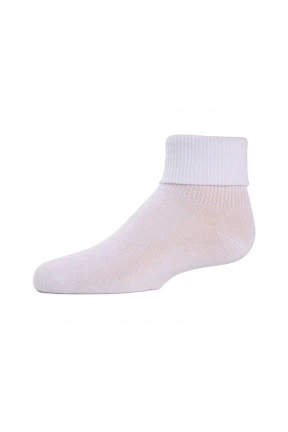 Ribbed Triple-Roll-Cuff Cotton-Rich Ankle Sock - Girls - Female, 12, White