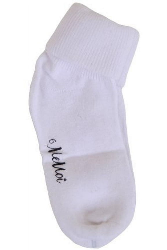 Ribbed Triple-Roll-Cuff Cotton-Rich Ankle Sock - Girls - Female, 4, White