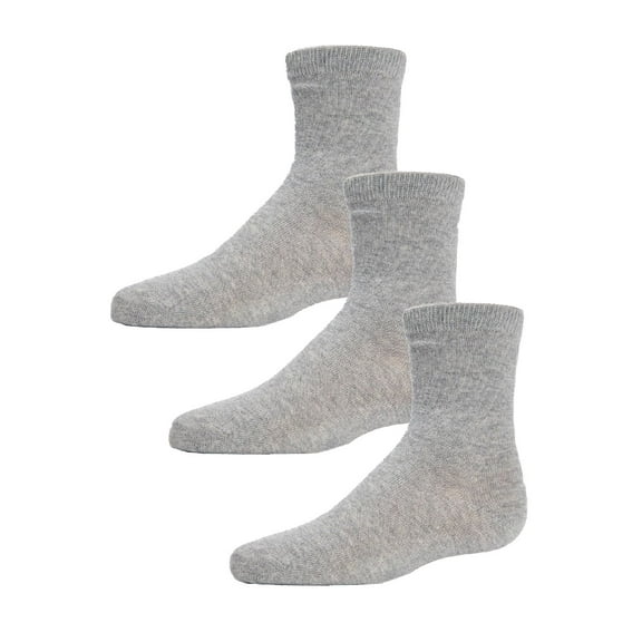 MeMoi Unisex Cotton Blend Mid-Cut Socks 3-Pack (6-7, Light Gray)
