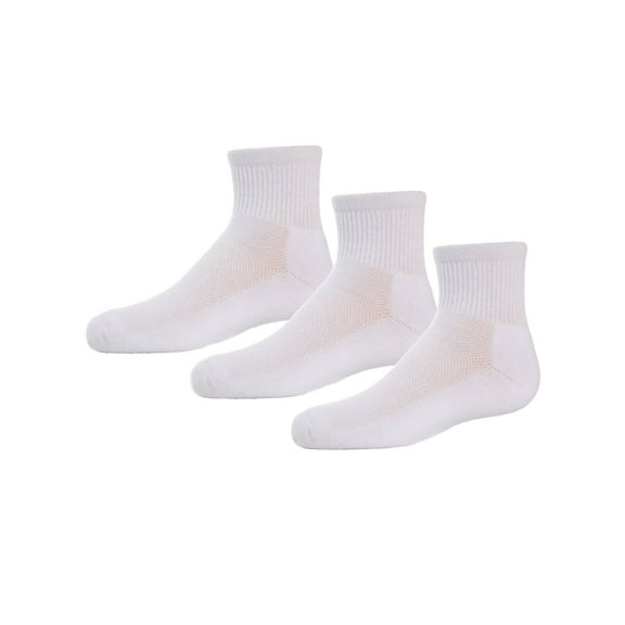 MeMoi Unisex Quarter-Crew Kids Sport Socks 3-Pack