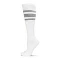 thumbnail image 1 of Wellfit Unisex Striped Athletic Cushion Sole Knee High Cotton Blend 15-20mmHg Graduated Compression Socks, 10-13, White, 1 of 8